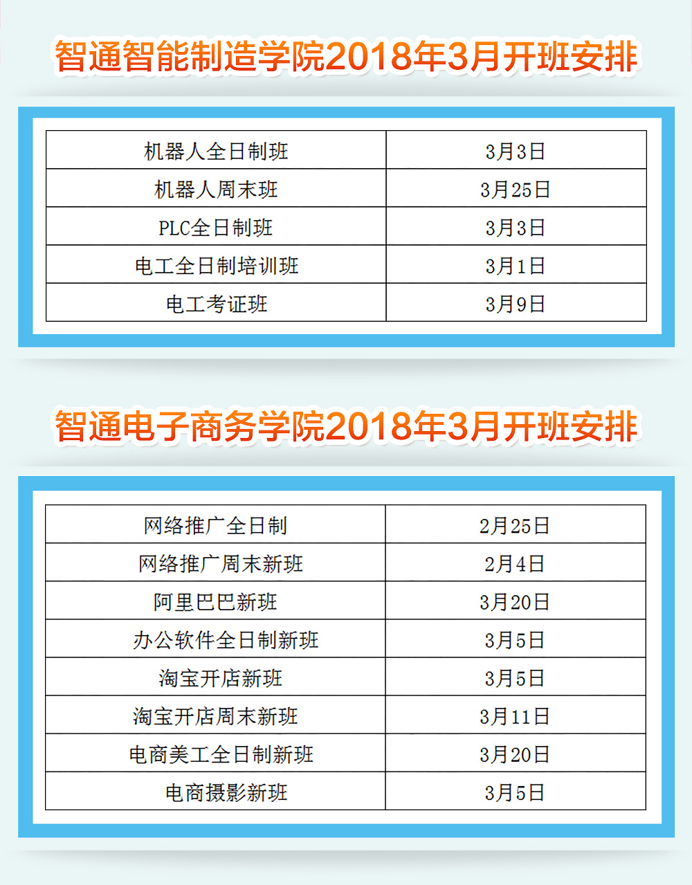 2018年3月份智通培訓(xùn)開班計(jì)劃02